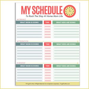 My Schedule | Frugal Fun Mom