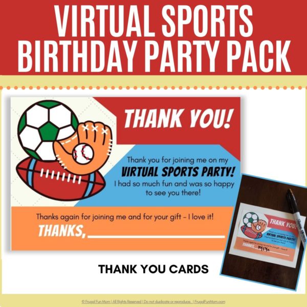 Virtual Sports Birthday Party Pack | Frugal Fun Mom