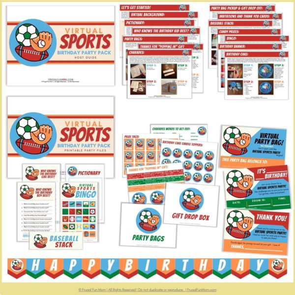 Virtual Sports Birthday Party Pack | Frugal Fun Mom