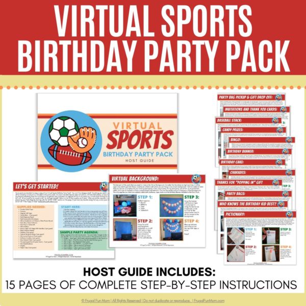 Virtual Sports Birthday Party Pack | Frugal Fun Mom